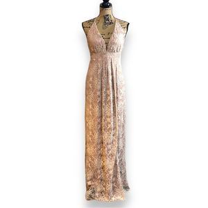 Lulus Pink Lace Maxi Dress, Women’s Large, Fully Lined, High Front Slit, NWT